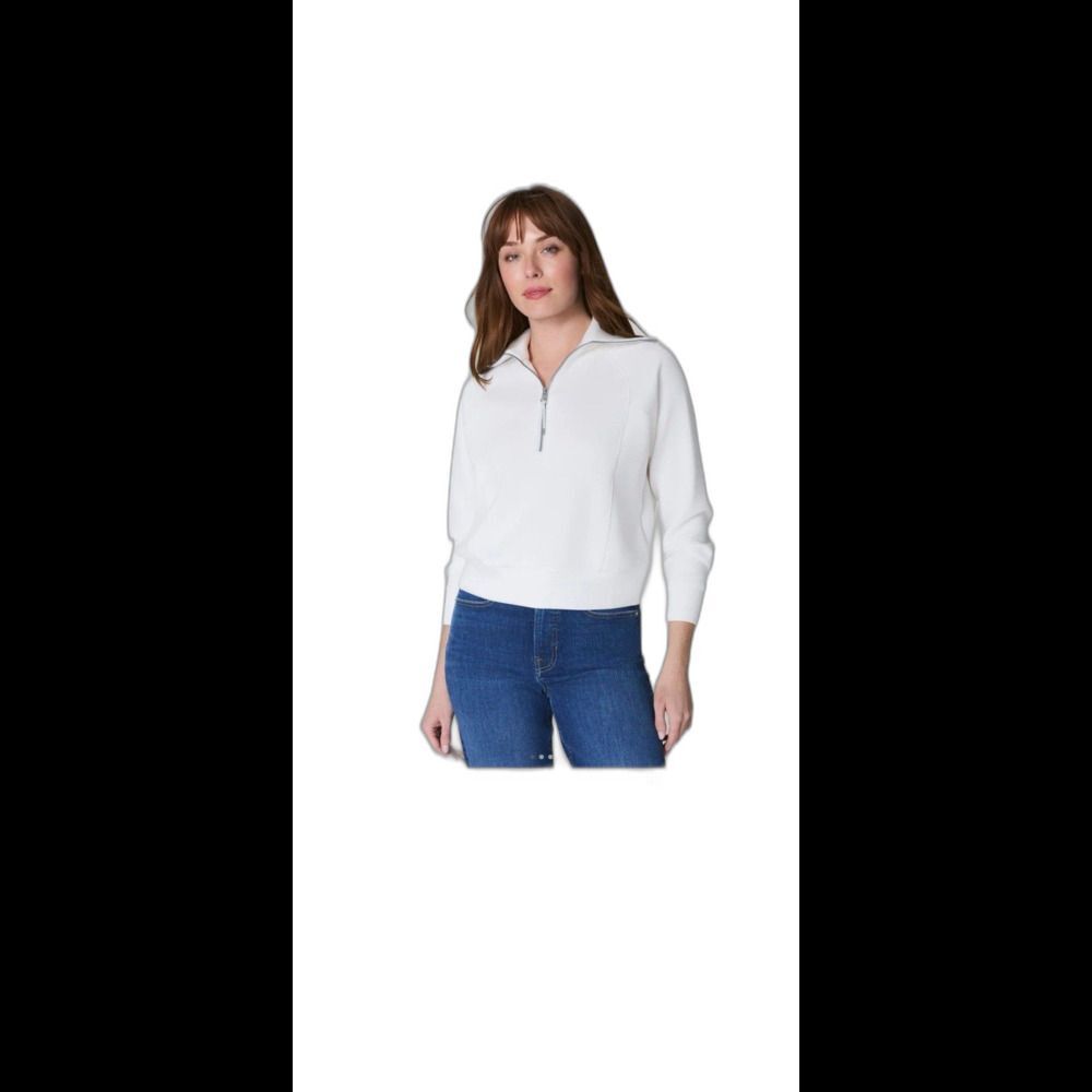 SPANX AirEssentials® Half Zip Powder White Size 1X